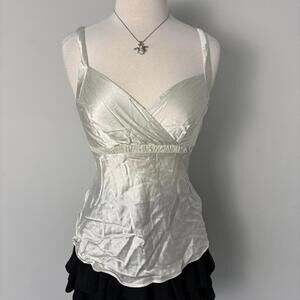 INC International Concepts 100% silk babydoll cami top size small shirt